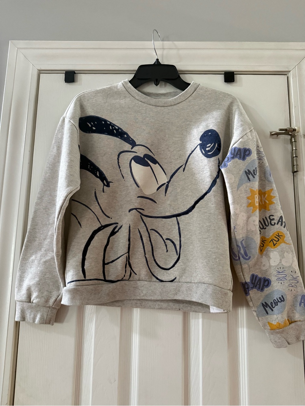 Kids Grey Disney Animals no Graphic Sweatshirt with Printed Sleeve